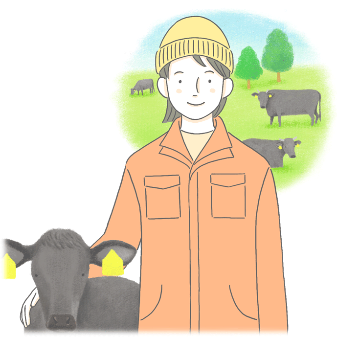 肉用牛農家イラスト